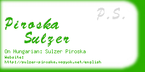 piroska sulzer business card